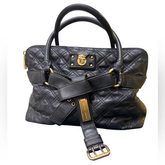Marc Jacobs Handbags - Marc Jacobs Collection Quilted Black Leather Belted Bruna Handbag Auth